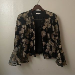 Samantha Dru Gold Leaf Embroidered Blazer from Anthropologie